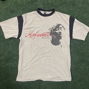 Vintage 2Pac Tupac Rap T Shirt Large XL Makaveli Branded Shakur Hip Hop 90s